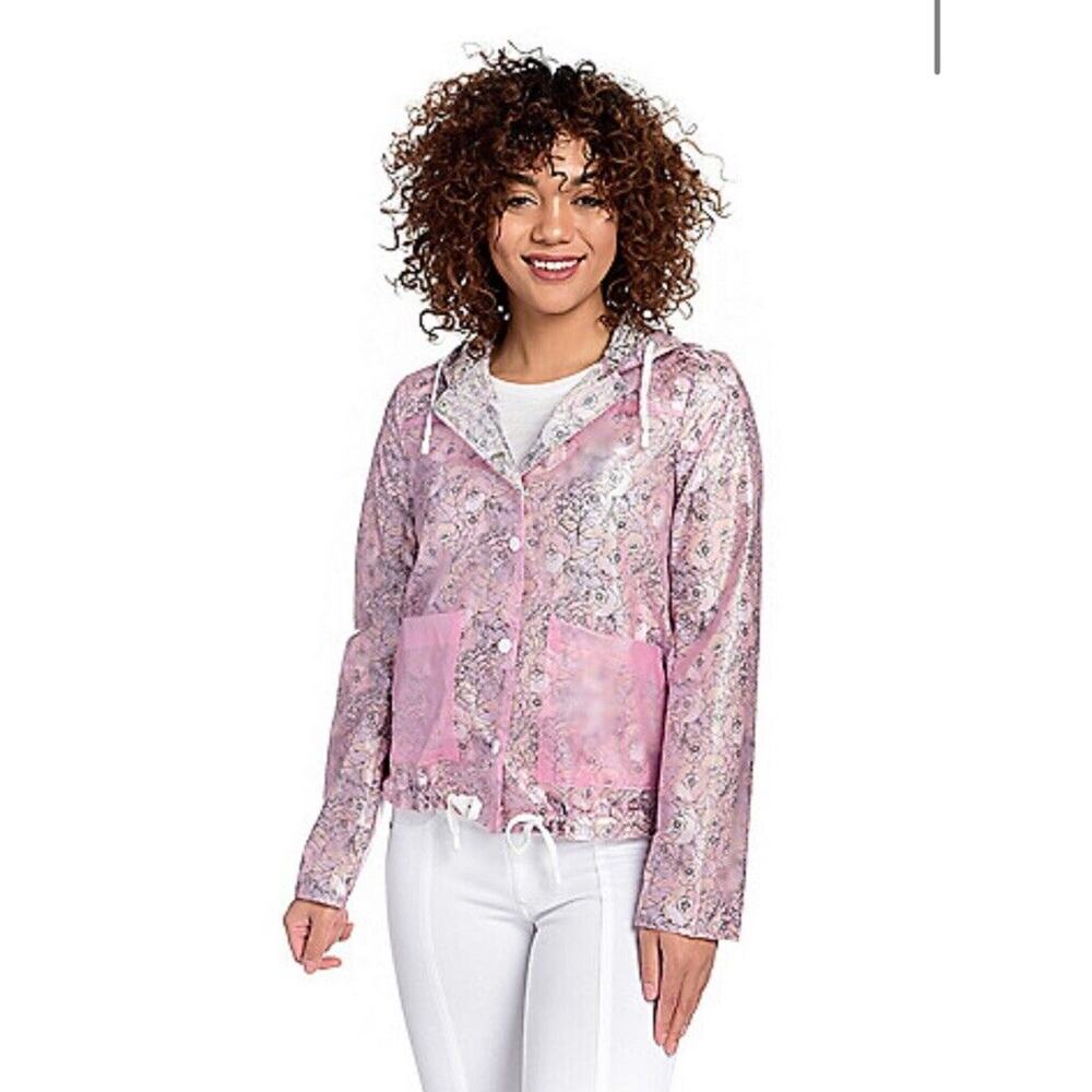 Coffeeshop New York Women’s Lined Rain Jacket Floral Size 1X